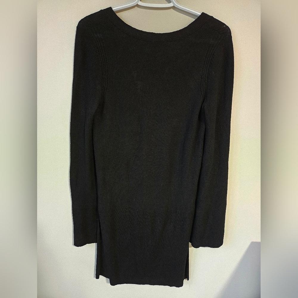 🖤 Free People Black‎ Knit Top With Criss Cross Front And Flare Sleeves - Picture 3 of 4